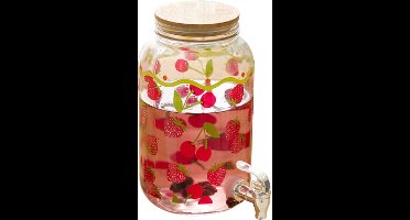 Secret de Gourmet Drankdispenser met kraantje - 4 liter - transparant glas - limonadetap - waterdispenser