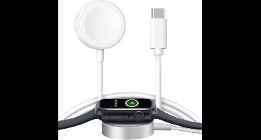 Magnetische Oplader - Geschikt voor Apple Watch Series 1 t/m 10 & SE & Ultra- USB-C – Snellader – 1 Meter – Wit