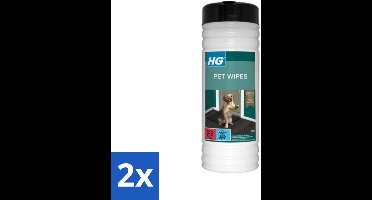 2 x HG - Pet Wipes - Doekjes Voor Huisdieren - 50 Doekjes - Dierenwipes - Huisdierdoekjes - Hondendoekjes - Katendoekjes - Dierenverzorging