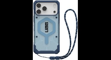UAG Pathfinder Clear geschikt voor MagSafe Backcover met Lanyard geschikt voor iPhone 17 Pro Max - Clear / Blue Lanyard