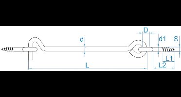 Windhaak 63 Rvs 400Mm. - 10 stuks