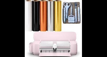 Loklik iCraft Pastel Roze – Metallic Creative Starterpakket – Snijplotter Bundel met Vinyl, Flexfolie, Toolset & Applicatiefolie – Complete DIY Set