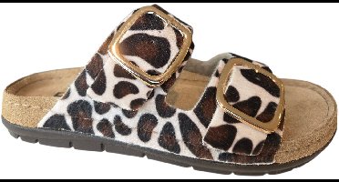 Rohde 5897 72 Slippers Bruin Koeienprint Suede Dames - Bruin Koeienprint - 42