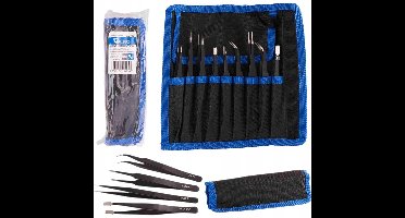 Pincet set - 9 delig - Metalen pincetten - GEKO