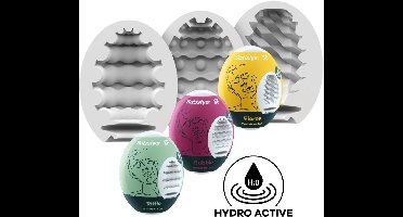 Satisfyer Masturbator Egg, verschillende structuren, hydro-actief TPE, geen glijmiddel nodig, voor eenmalig gebruik