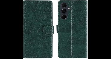 Hoesje Geschikt Voor Samsung Galaxy A37 Hoesje Groen - met Pasjeshouder – bookcase Portemonnee - Walletcase - Portemonneehoes