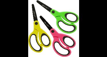 Westcott Schaar- Kids 13 cm softgrip - ronde punt neon- assorti doos 6 stuks - AC-E21562