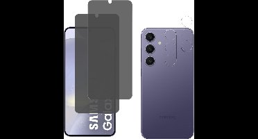 Screenprotector geschikt voor Samsung Galaxy S24 Plus - 2 stuks Beschermglas Privacy Glas Screenprotector van glazen schermbeschermfolie + 2 stuks Camera Protector