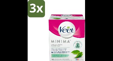 Veet - Warme Wax - Orientaalse Ontharings Wax - Minima - Groene Thee - 250ml - Bulkverpakking - 3 stuks