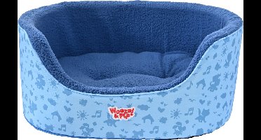 Woezel & Pip slaapmand hoge rand blauw 70cm