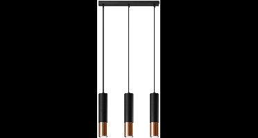 Sollux Lighting Hanglamp Loopez - 90x45x6cm - GU10 - zwart/koper - staal