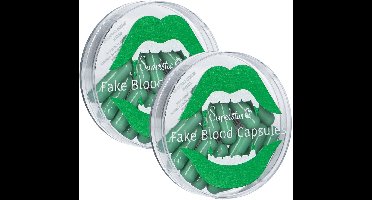 PartyXplosion Carnaval / halloween nepbloed - 2x - groen - capsules - griezel / thema feesten