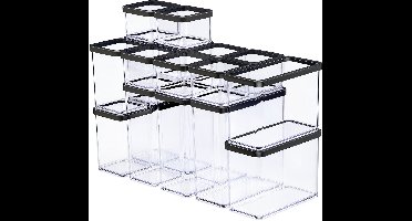 Rotho LOFT - set premium bewaarbussen 19-delig - luchtdicht - vaatwasmachinebestendig - zwart