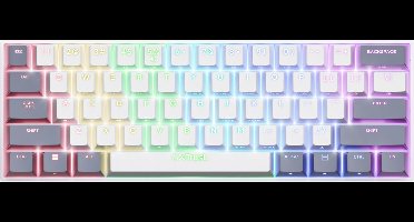 Trust GXT 873 Acira - Gaming Toetsenbord - Mechanisch met Outemu Red Switches - 60% - RGB - Draadloos - PC/PS5 - QWERTY US - Wit