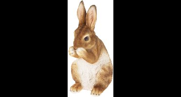 Home & Styling Decoratie paashaas / konijn - bruin - polystone - 23 cm - wassend