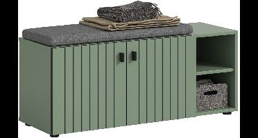 Station garderobe opstelling incl. kussen stoffig groen.