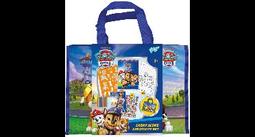 PAW Patrol speelgoed Totum luxe vakantie teken- sticker en kleurmap - carry along set voor uit en thuis - creatief speelgoed junior tekenen kleuren stickeren vanaf 3 jaar