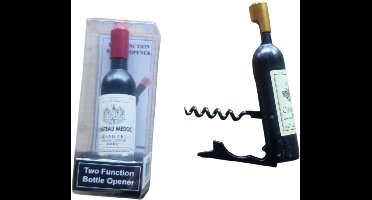 Wijn / bier opener met magneet in de vorm van flesje