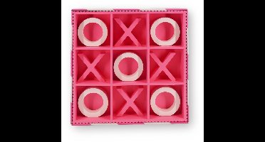 Decoratief Spel Boter Kaas en Eieren – Tic Tac Toe – Fluor Roze – MDF – 33x33x5 cm – Woondecoratie – Speelbaar – Eyecatcher – Modern Design