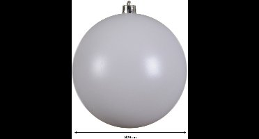 Decoris Kerstbal - wit - groot - 20 cm - kunststof - mat - kerstversiering