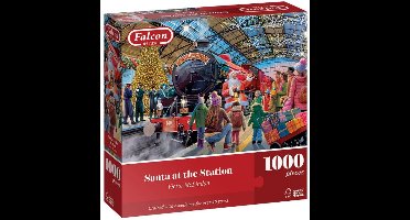 Jumbo puzzel 1000 stukjes Falcon kerst stoomlocomotief winter.