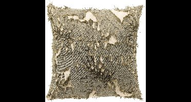 Dutch Decor NILO - kussenhoes 45x45 cm - bladmotief - Oil Green - groen - met rits - zonder binnenkussen