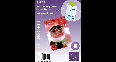 Exacompta 10x Pak van 10 beschermhoezen - enkel - PVC 20/100ste - A6 - Transparant - 5397SE
