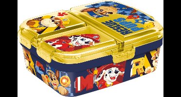 PAW Patrol Kinderlunchbox – Broodtrommel met 4 vakken voor kinderen vanaf 4 jaar - Vaatwasserbestendig & BPA-vrij - Geel/Blauw