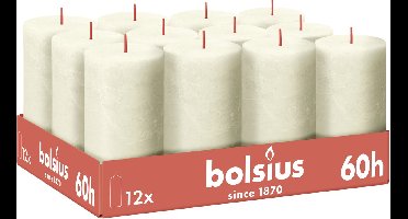 Bolsius - Rustieke Kaars - Ivoor - 12 stuks - 13 cm - 60 branduren