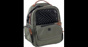 Hondenrugzak – draagtas hond – draagtas kat – Flamingo Wiro Groen – 40x25x41cm – oprolbare flap – trolleybevestiging – verstelbare riemen – kleine rassen