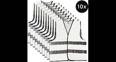Mexxo Veiligheidshesje wit - set van 10 - one size - reflecterend - 100% polyester