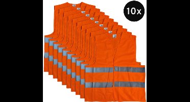 Mexxo Veiligheidshesje oranje - set van 10 - one size - reflecterend - 100% polyester