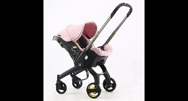 Kinderwagen - Babywagen - Wandelwagen - 4-in-1 - Opvouwbaar - Lichtgewicht Reisbuggy - Verstelbare Zitting - en Zonnescherm - Kinderen tot 20 kg - Roze