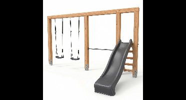 EXIT Linea Massiv 140 Houten Speeltoestel - met Schommel & Duikelrek & Glijbaan - Speeltoestel voor Buiten - Kinderen