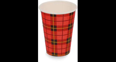Kartonnen koffiebeker 180cc 7.5oz Schotse ruit scotty - 2500 stuks