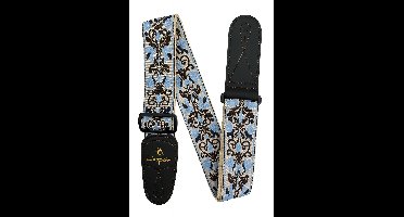 P&P® - Professionele Verstelbare Stevige Gitaarband - Guitar strap Band - Luxe Gitaarriem - Bas/Elektrische /Akoestische/ Klassieke Gitaar - Geborduurd blauw