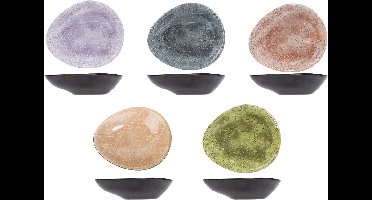 Cosy & Trendy tapas / snack schaaltjes Streetfood - set 10x stuks - melamine - multi kleuren - 11 x 8 x 6 cm