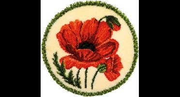 Vervaco - Knoopvormtapijt kit - Klaproos - PN-0170808 - Borduren - Borduurpakket - Borduurpakket volwassenen - Borduurpakket kind