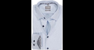 OLYMP 24/7 Luxor comfort fit overhemd - twill - lichtblauw - Strijkvriendelijk - Boordmaat: 48