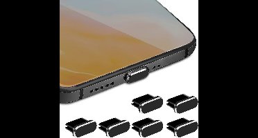 Set van 6 Stofpluggen voor USB Type-C Poorten - Anti-Stof Bescherming voor Smartphones en Laptops