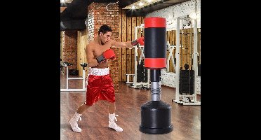 Bokszak – Boksbal – Kickbokszak – Bokspaal – Staande Bokszak – Hoogteverstelbaar 158-186 cm – Veerkrachtige Ophanging – Schokabsorberend Materiaal