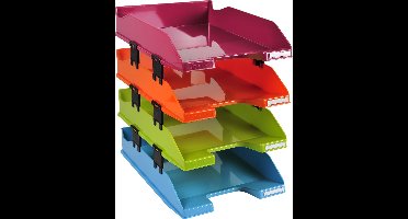 Exacompta Set van 4 brievenbakken COMBO MIDI Aquarel - Geassorteerd - 113298SETD