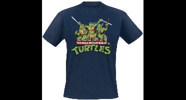 Teenage Mutant Ninja Turtles Turtles Distressed Group Heren T-shirt - marineblauw - XL