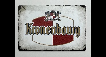 kronenbourg Metalen wandbord 20 x 30 cm - Mancave -Wand Decoratie - Metalen borden - Tekst borden - Metalen bord - Reclame bord - Vintage - Kroeg - Bar – Cafe - Horeca - rettro