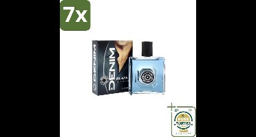 7 x Denim – Aftershave – Black – 100 ml - Grootverpakking - Aftershave - Aftershave Man - Aftershave Voor Mannen - Aftershave Na Het Scheren - Scheren Aftershave
