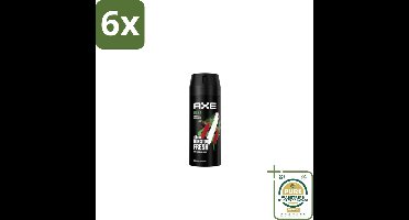 Axe – Deodorant Spray – Africa – 150 ml - Voordeelverpakking - 6 stuks - Zweetgeur bestrijding - Mannelijke geur