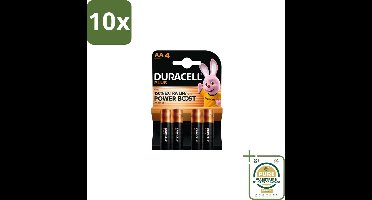 10 x Duracell Alkaline Batterijen Mainline Bst AA 4 stuks per verpakking - Grootverpakking - AA Batterijen - Alkaline Batterijen - Betrouwbare Batterijen - Langdurige Batterijen - Dagelijks Gebruik