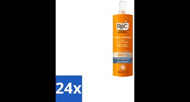 24 x RoC – Zonnebrand Spray – Soleil Protect Moisturising SPF30 – 200 ml - Zonbescherming - Zonlotion - SPF 30 - Huidbescherming - Zonverzorging