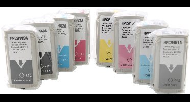 ABC huismerk set 8x inktcartridge geschikt voor HP 70 Designjet Z2100 Z3100 Z3200 Z5200 Z5400