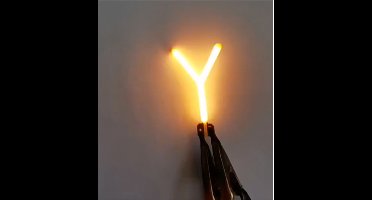-Y- COB LED 3V Filament Letter Geel 3 x 3 cm FPC 2200K 1W Warm-wit